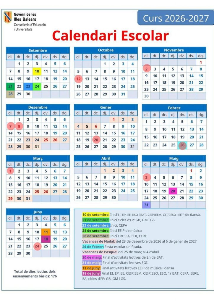 Calendari Escolar General